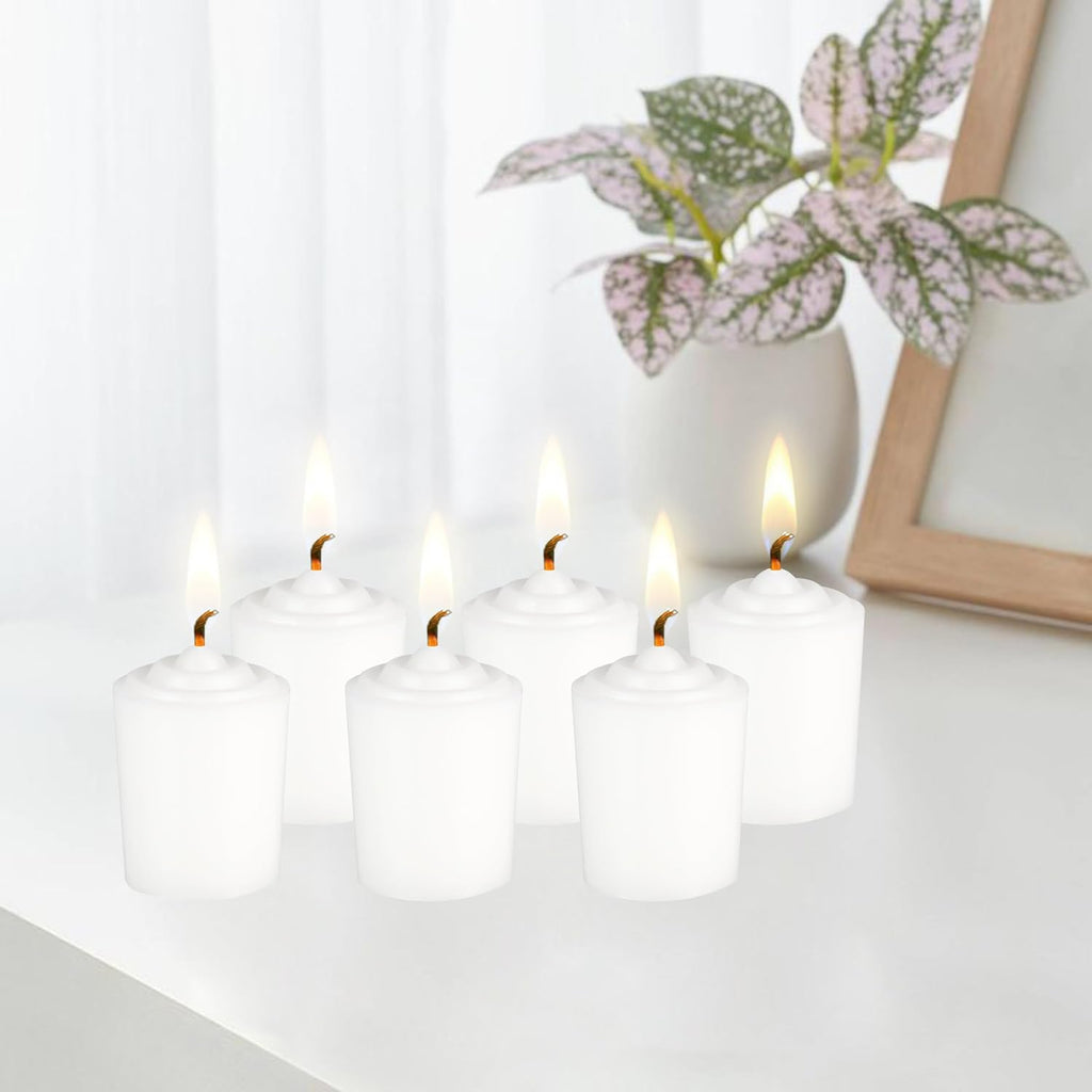 White Unscented 15 Hours Votive Candles