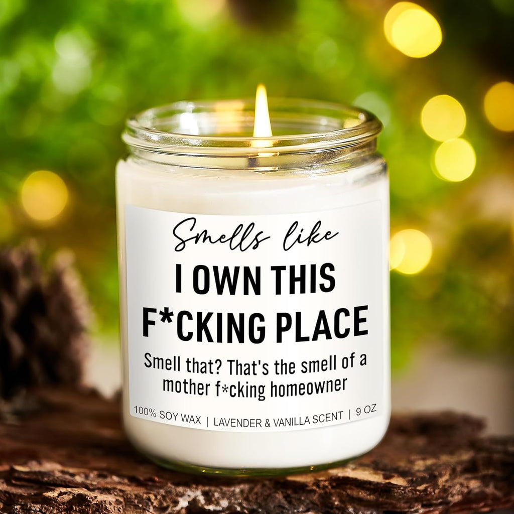 Younift Funny Scented Candle, House Warming Gifts New Home, Housewarming Gifts for Women, Men, Couple, New Homeowner - First Apartment Essentials - Closing Presents for Home Buyers - 9 oz