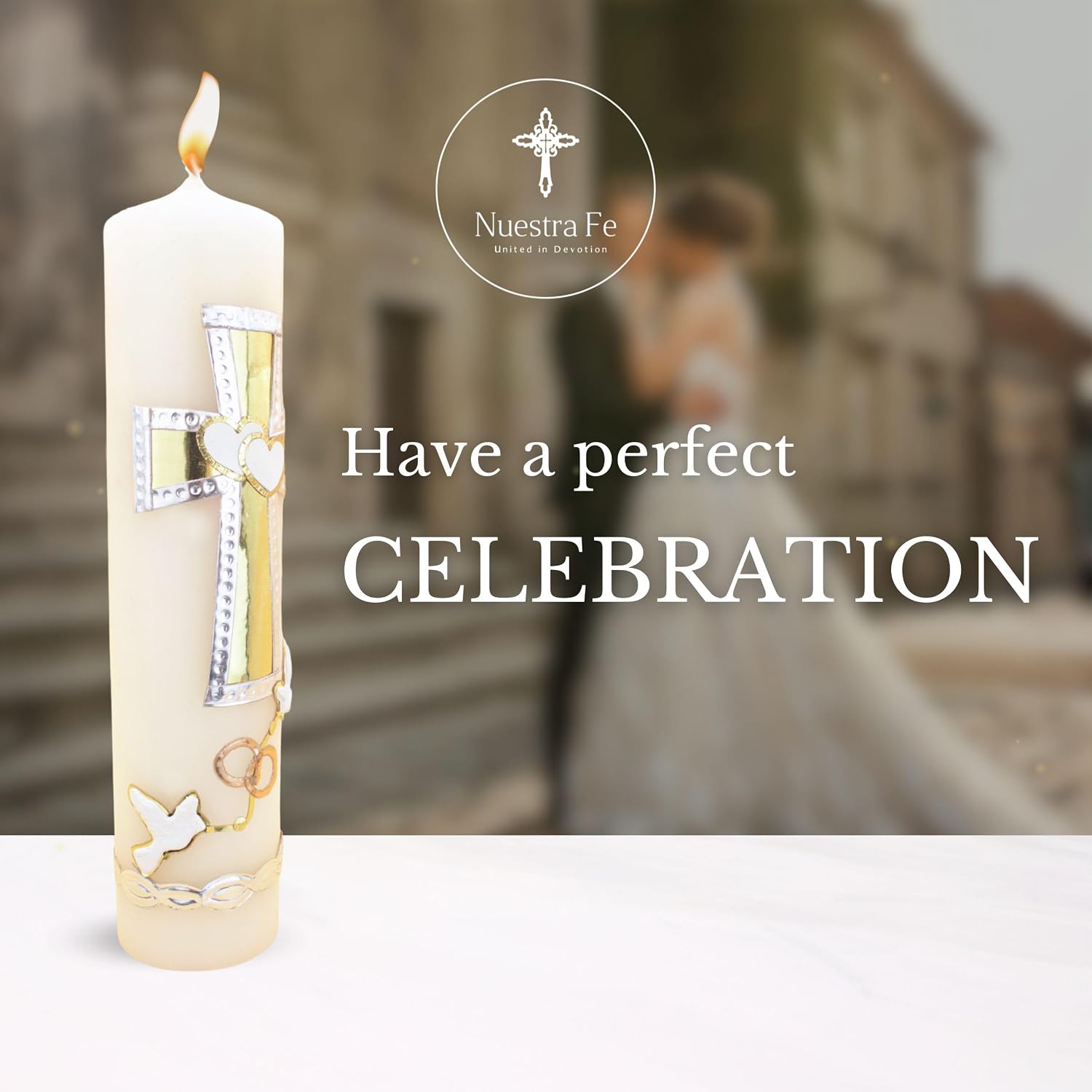 Authenthic Unity Candles for Wedding Ceremony Set Made by Mexican Artisans at La Villa de Guadalupe | Wedding Candles for Ceremony | Unity Candle Set | Memorial Candle for Weddin Ceremony