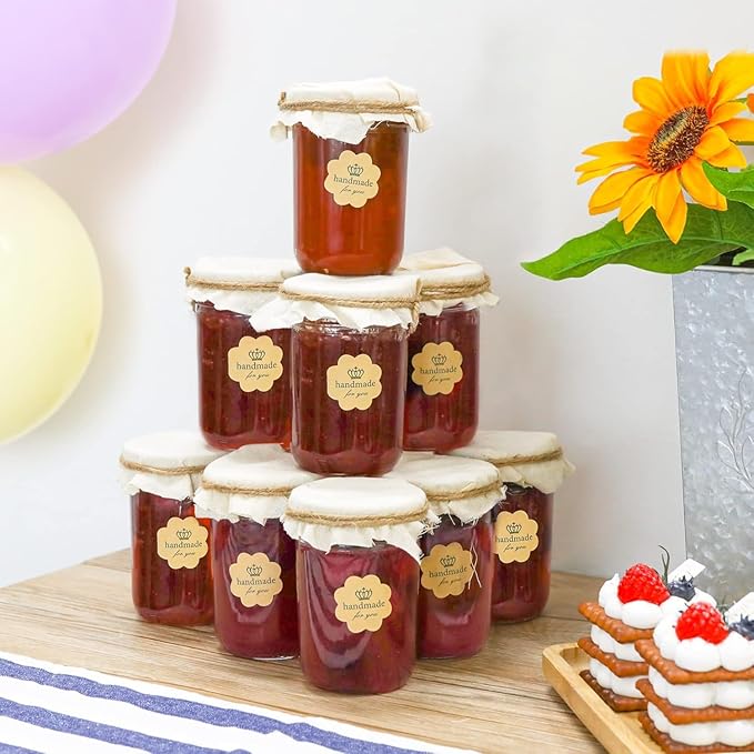 ComSaf Small Mason Jars 8 oz - 6 Pack, Regular Mouth Mason Jar with Lids and Seal Bands, Small Glass Canning Jar for Spice, Jam, Honey, Jelly, Dessert, Shower Wedding Favors, DIY Candles Decor