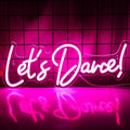 Wanxing Let's Danced Neon Signs Let's Dance Neon Light Up Sign Pink Led Word Light Sign Neon Sign Wedding for Dancing Party,Bar Accessories,Valentines' Day,Birthday Party