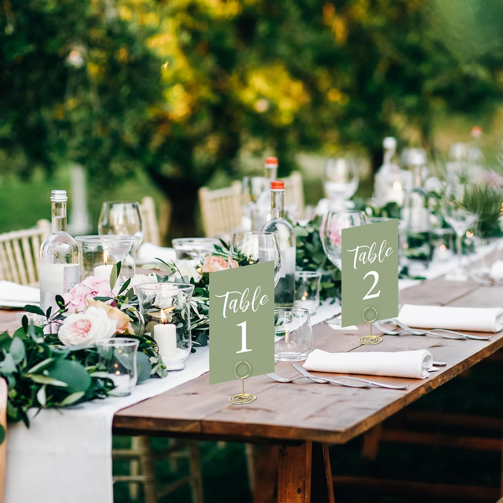 Table Numbers Cards 1-30 Wedding Table Numbers with Holder Table Number Stands Bulk Wedding Table Signs Sage Green with Head Table Card for Bridal Shower Wedding Anniversary Birthday (Sage Green)