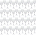 Plastic Wine Glasses，Plastic Goblets Vintage Style Cordial Drinking Glasses for Wedding Reception, Grand Event Party Supplies (48, transparent)