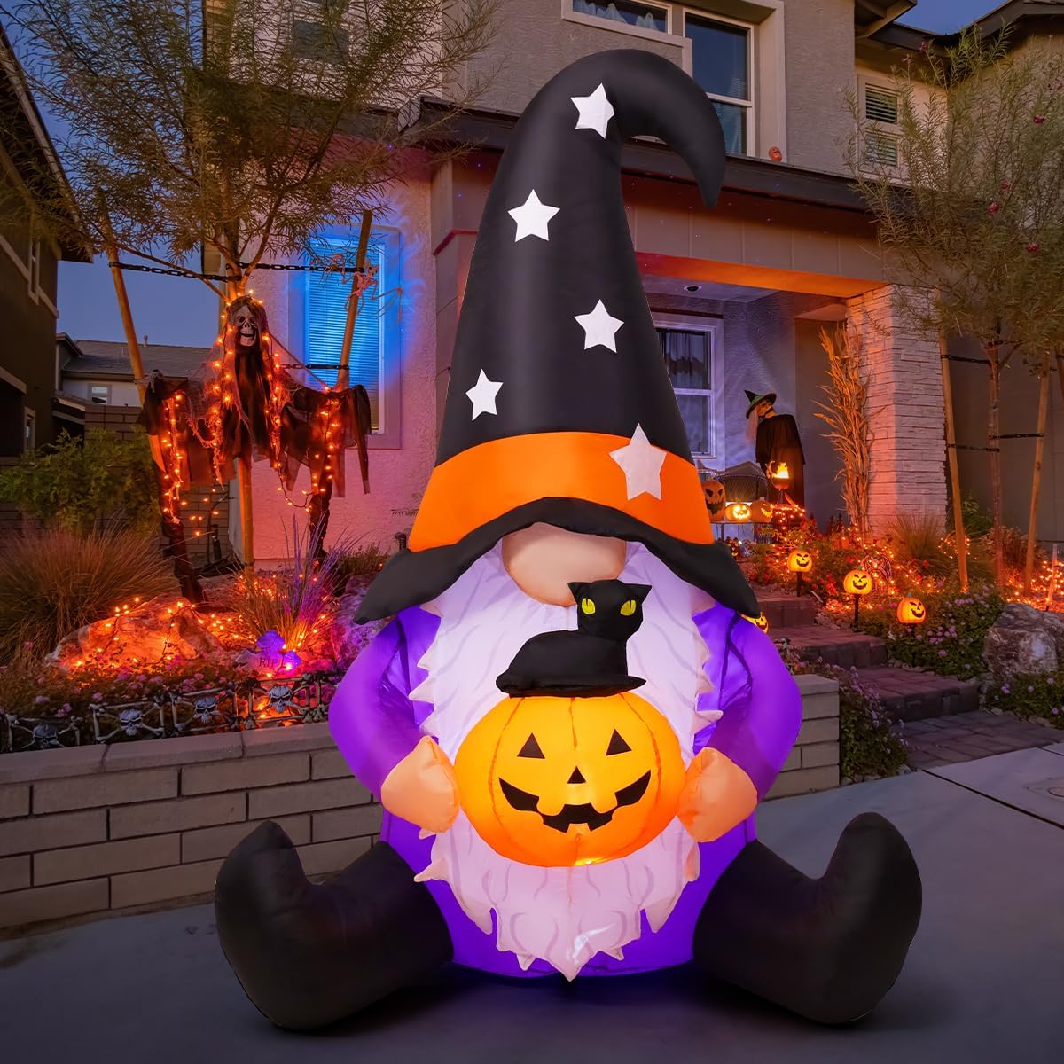 goosh 5 ft halloween gnomes inflatables outdoor decorations, main product view