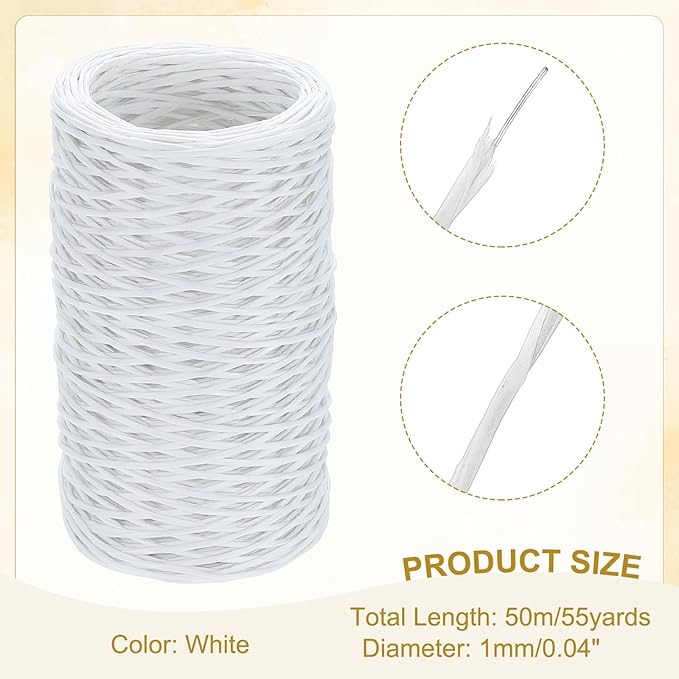 uxcell 164 Feet Floral Wire, 1mm Vine Bind Wire for DIY Crafts Flower Bouquet Christmas Wreaths White