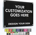 Custom Outdoor Metal Sign - Personalized Aluminum Safety and Business Signs, Waterproof (Black Background, White Aluminum, 36x24 In)