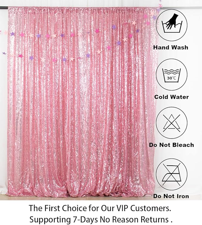 ShiDianYi 4FTx6FT-Fuchsia Pink-Backdrop Curtain Photography,Shimmer Sequin Fabric Photography Backdrops Sequin Curtains for Wedding/Party