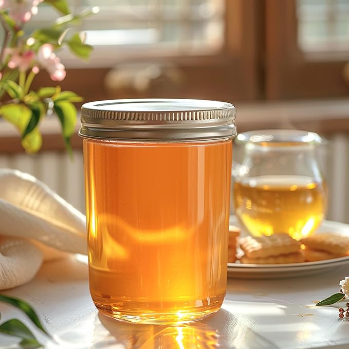ComSaf Wide Mouth Mason Jars 16oz - 8 Pack, Pint Mason Jars with Lids and Seal Bands, Glass Canning Jars for Pickling, Jam, Jelly, Honey, Salad, Desert, Shower Wedding Favors, DIY Candles Decor