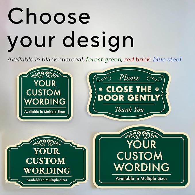 Custom Metal Signs, Personalized Aluminum - Outdoor/Driveway, Waterproof USA Made - Forest Green 8x8 In