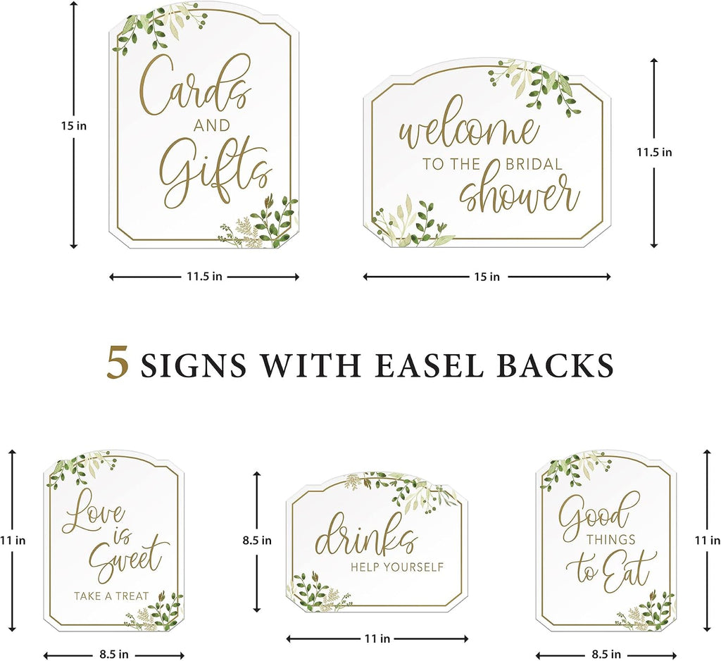 Lillian Rose Botanical Greenery Bridal Shower Sign Set