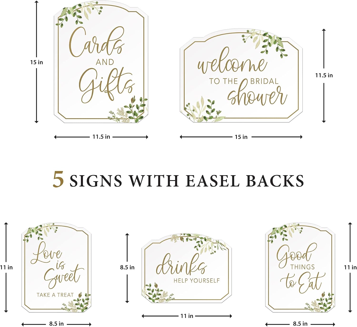 Lillian Rose Botanical Greenery Bridal Shower Sign Set