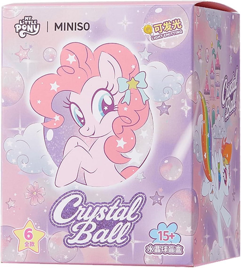 MINISO My Little Pony Crystal Ball Series Blind Box Collectible, Glittering Snow Globe Display Model for Room Decor & Birthday Gifts, Random Design (Single Box)
