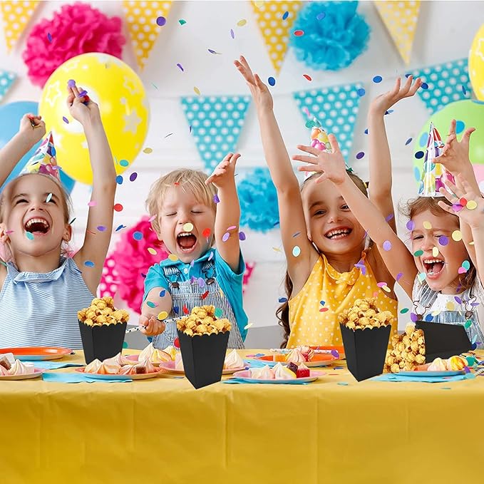 36 Pcs Popcorn Boxes Mini Paper Popcorn Box Cardboard Popcorn Container for Party, Black