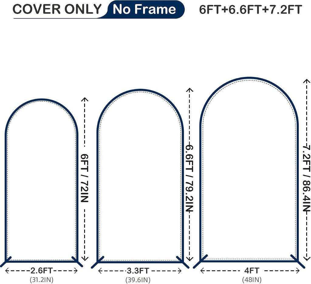 gold black glitter arch backdrop cover 3set (6 showing dimensions