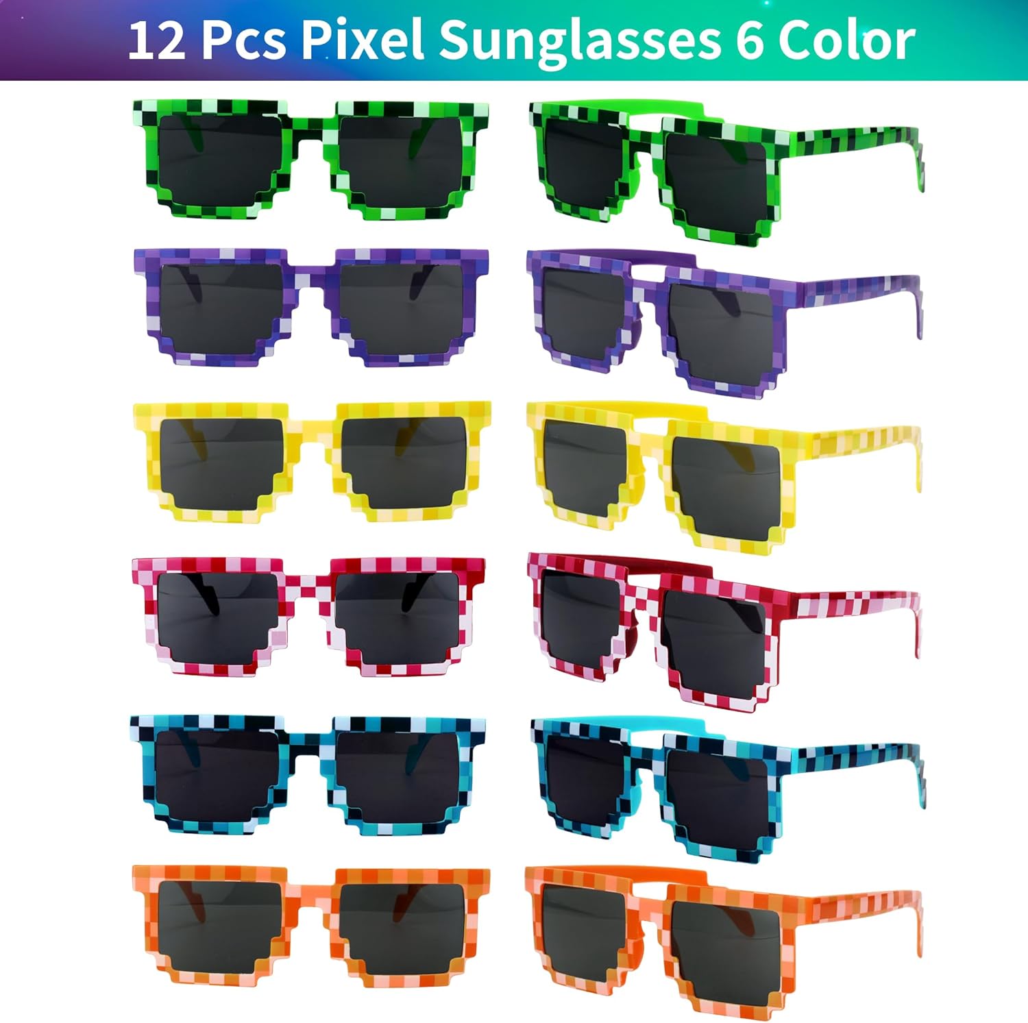 PLOUGVI 320PCS Video Game Party Favors for Kids-Including Goodie Bags, Glasses, Straws, Bubble Wands, Stickers, Cake Toppers, Tattoos & More-Perfect for Theme Party Decorations & Piñata Fillers