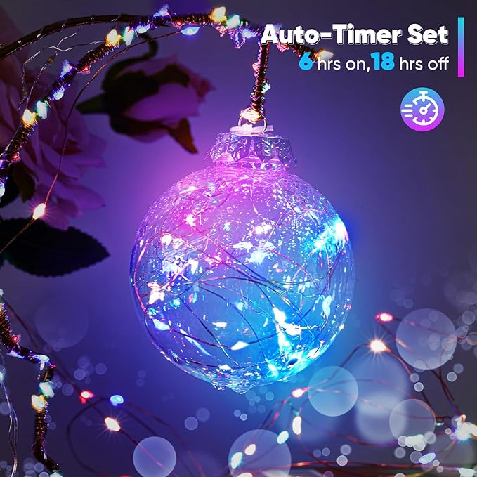 1 Pack 16.4 Ft. Battery Operated Outdoor String Lights with Remote & Timer, LED Multi Color Fairy Lights, Waterproof Twinkle Lights for Bedroom, Dorm, Mason Jar, Wedding, Party, Christmas