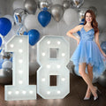 Marquee Numbers 4 Feet Tall Big Light Up Numbers Happy 18th Birthday Decorations Girl Boy White Anniversary Party Decor Large Cardboard Prop Backdrop Sign 18