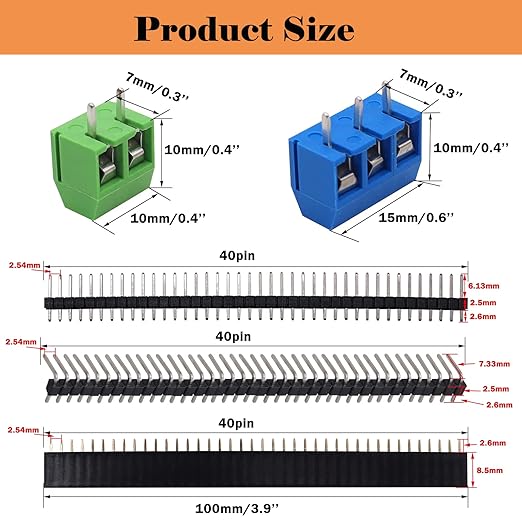 48PCS Double Sided PCB Board Kit for DIY Soldering and Electronic Project Circuit Boards Prototype Boards Compatible with Arduino Kits, 2.54mm Male and Female Header Connector