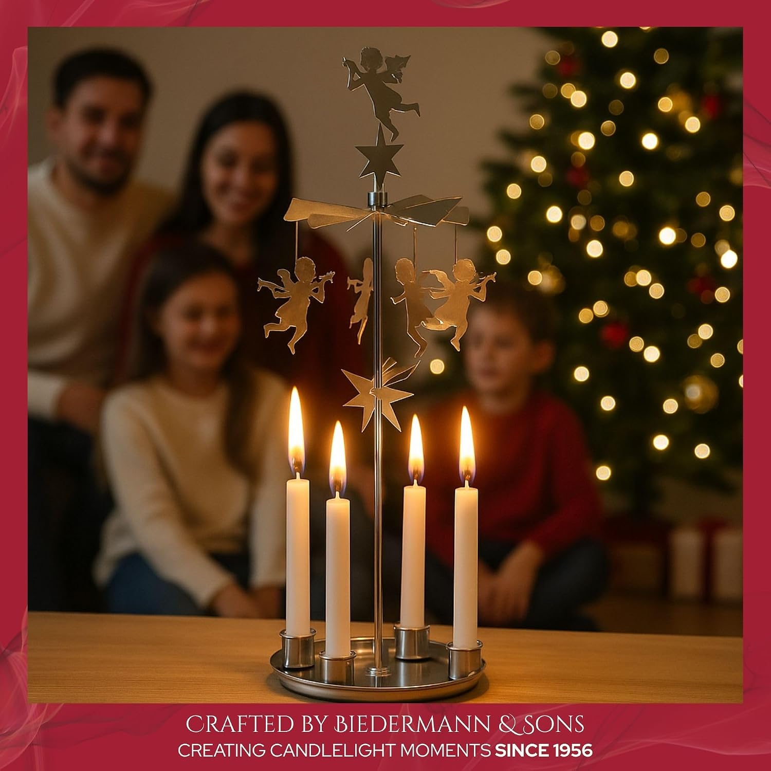 Biedermann & Sons Ivory Chime Candles (20 Count), Unscented Dripless Tapers, 4 Inch Tall 0.5 Inch Diameter, 2 Hour Long Burning Paraffin Wax, for Angel Chime Carousels and Holders