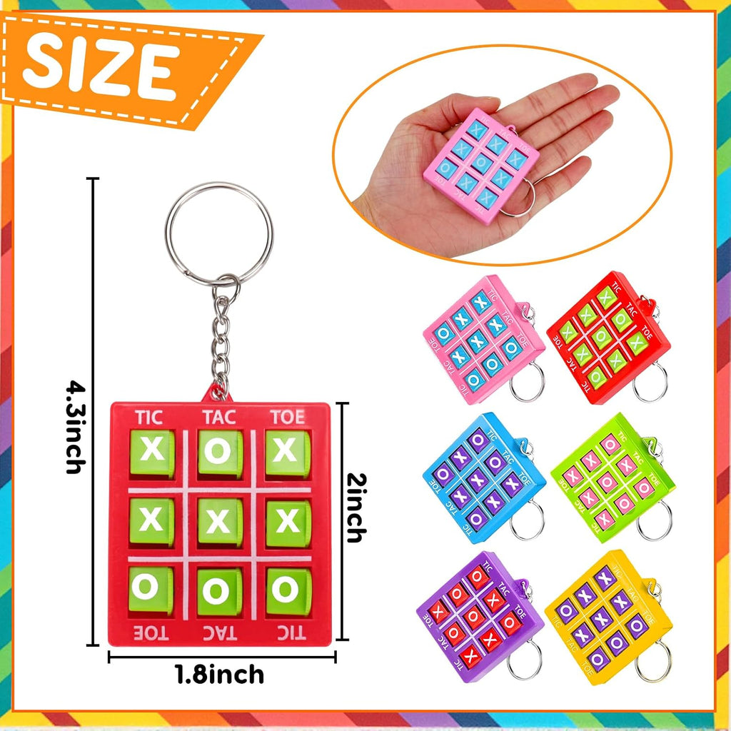 24PCS Tic Tac Toe Game Birthday Party Favors Goodie Bags Stuffers for Kids 3-5 4-8 8-12 Classroom Treasure Chest Carnival Prize Box Toys Bulk Keychain Pinata Filler Back to School Student Return Gifts