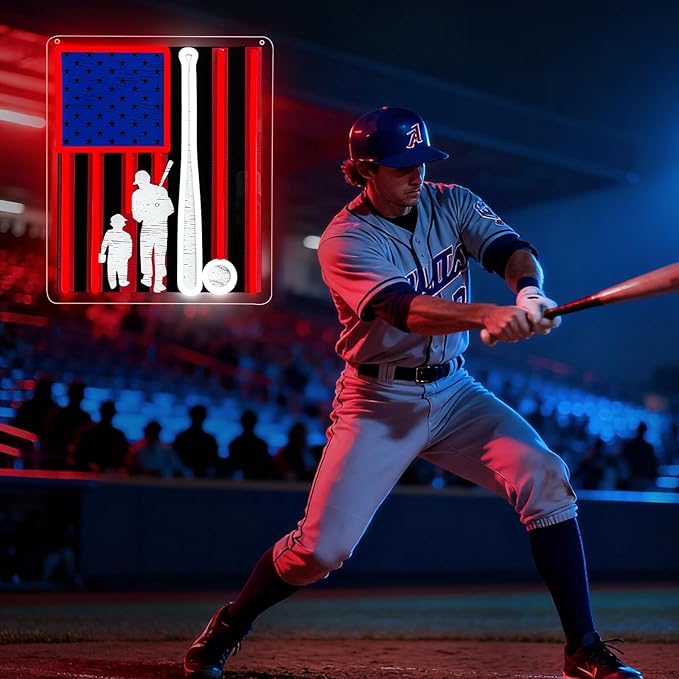 Baseball Neon Sign, Sport Led Neon Light Signs for Wall Decor Baseball Light up Sign Lamp for Dorm Bedroom Party Bar Man Cave Decor Birthday Christmas Gift for Fans Dimmable USB Powered(15"*12.6")
