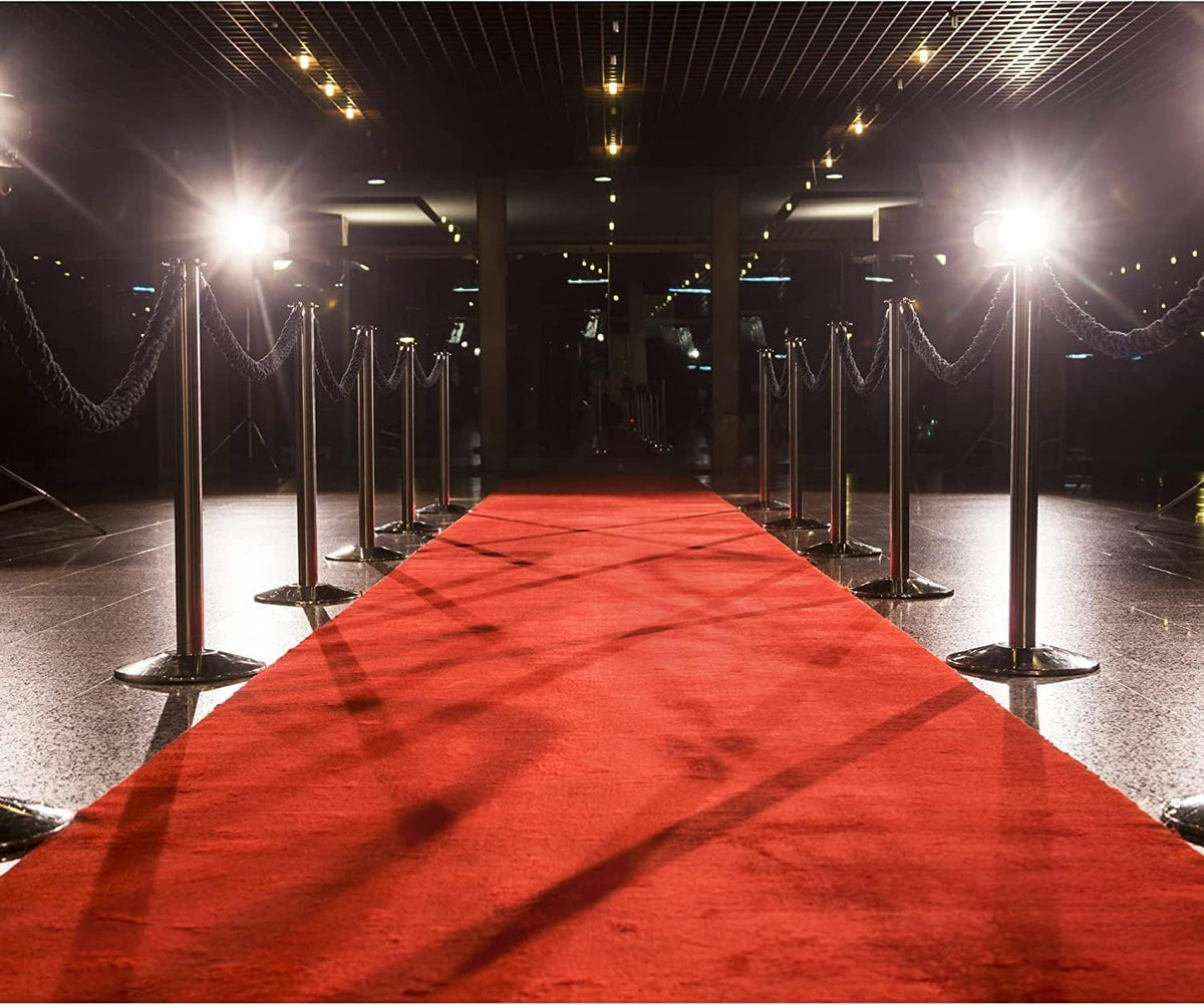 EZLucky Red Carpet Runner for Party, 4X15 ft, 130 GSM Felt Non-Woven with Dou...
