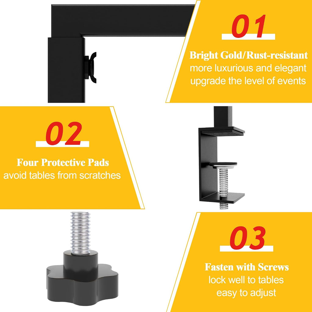 fomcet over the table rod stand with clamps, close-up detail