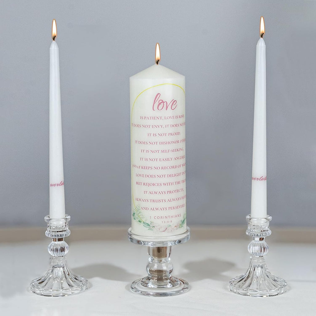 Unity Candle with Holder,Unity Candles for Wedding,Unity Candles,Wedding Candles for Ceremony witih 6.4FT Ribbon,Suitable for Weddings,Anniversaries or Special Events
