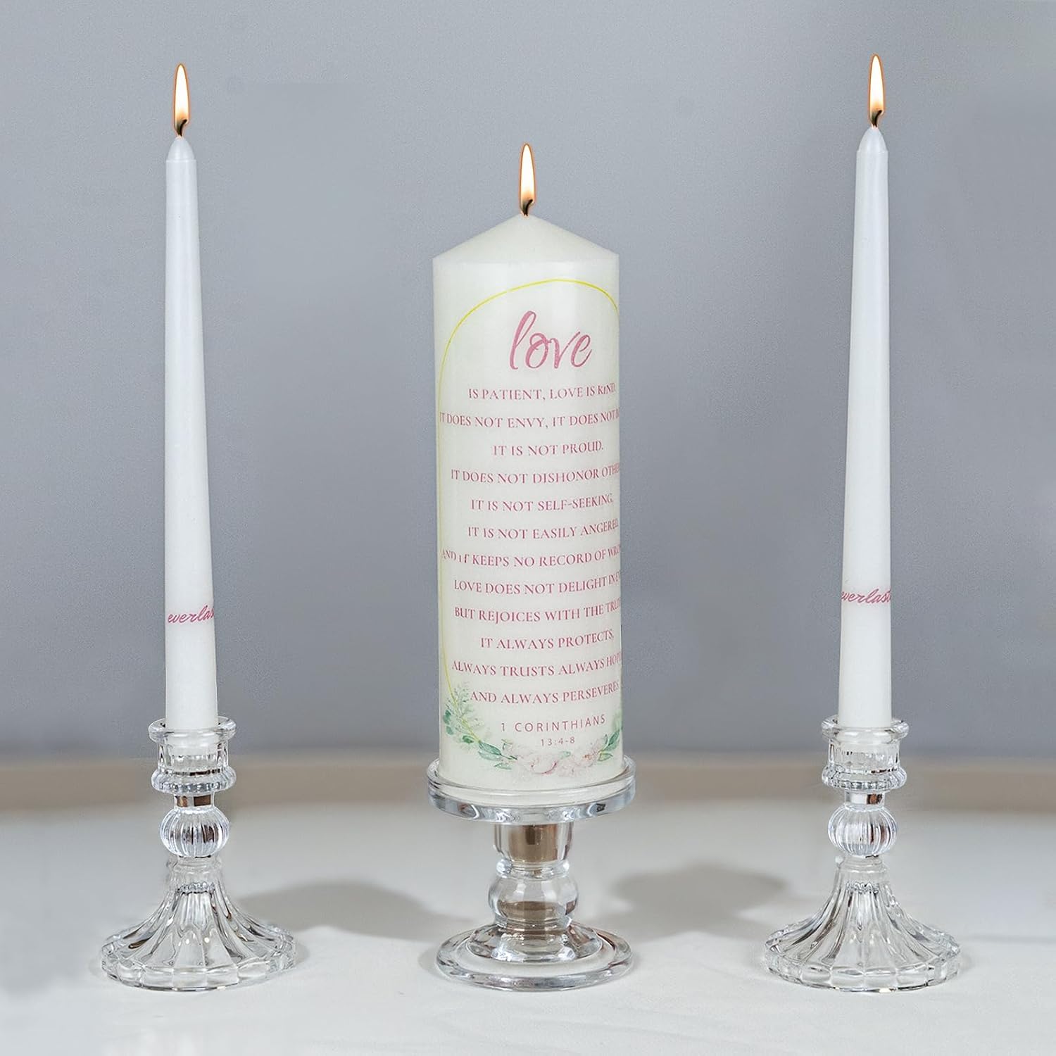 Unity Candle with Holder,Unity Candles for Wedding,Unity Candles,Wedding Candles for Ceremony witih 6.4FT Ribbon,Suitable for Weddings,Anniversaries or Special Events
