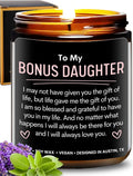 Bonus Daughter Candle, Unique Bonus Daughter Gifts for Women, Stepdaughter Gifts from Stepmom, Birthday Gift for Daughter in Law from Mother in Law, Ideal Present for Christmas, Gift-Ready