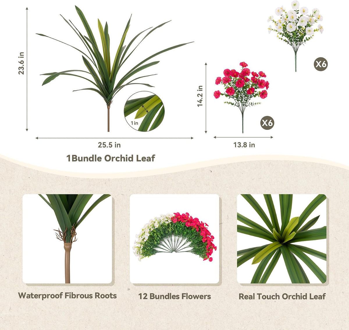 artificial flowers for outdoors fake plants outside, 12 shown in use