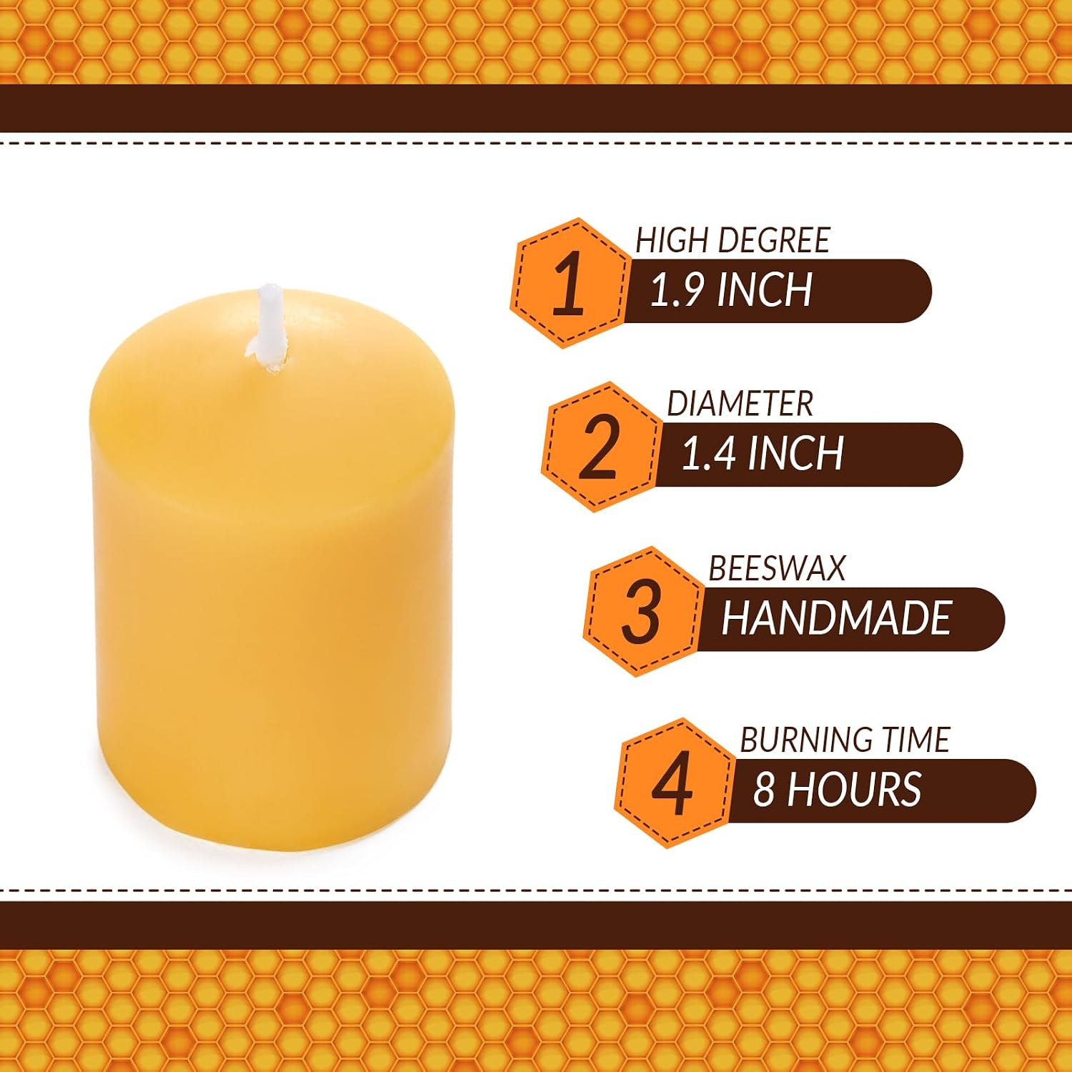 Beeswax Votive Candles-12 Pack Natural Small Votives Set for Home Room Decor Party Wedding Spa Gift