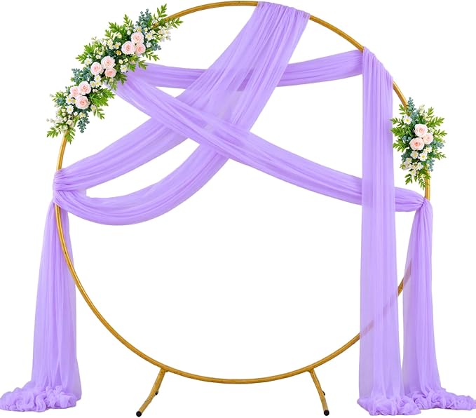 Wedding Arch Draping Fabric Backdrop 1 Panel 60" x 26Ft Purple Arch Drapes Curtains for Wedding Reception Sheer Tulle Backdrop Curtain for Ceremony Birthday Party Baby Shower Arbor Ceiling Decorations