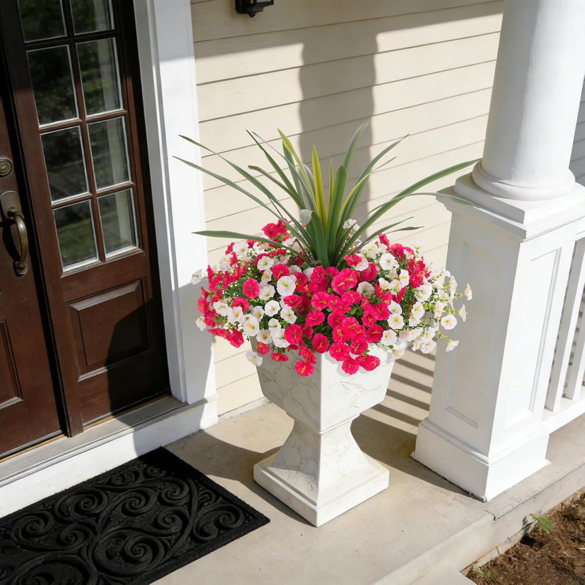 artificial flowers for outdoors fake plants outside, 12 on a desk or shelf