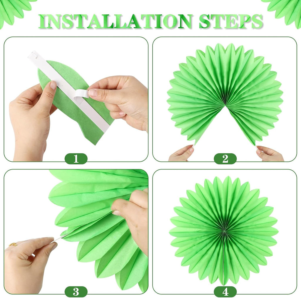 BestoFun 12PCS Paper Fans Mexican Party Decorations Tissue Paper Flowers Decorations Paper Fans Party Decorations for Girl Groovy Birthday Baby Shower Wedding Bachelorette Room Wall Hanging Décor