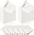 Manyshofu 50 Pieces Ivory White Satin Napkins - 12x12 Inches Cloth Napkins, Square Satin Fabric Napkin Set - Elegant & Reusable Table Napkins for Wedding Dinner Party Lunch Banquet Decoration