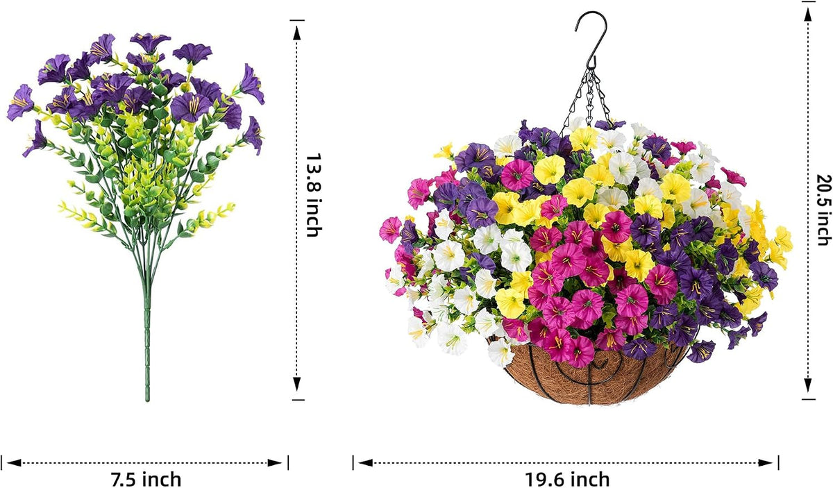 Ivydale 2 Set Artificial Fake Hanging Flowers Plants Baskets for Outdoors Out...