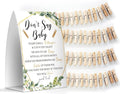 Don't Say Baby Set - One 5x7 Sign and 50 Mini Clothespins, Baby Shower Games, Baby Shower Decoration, Gender Neutral Baby Shower - MsJb013