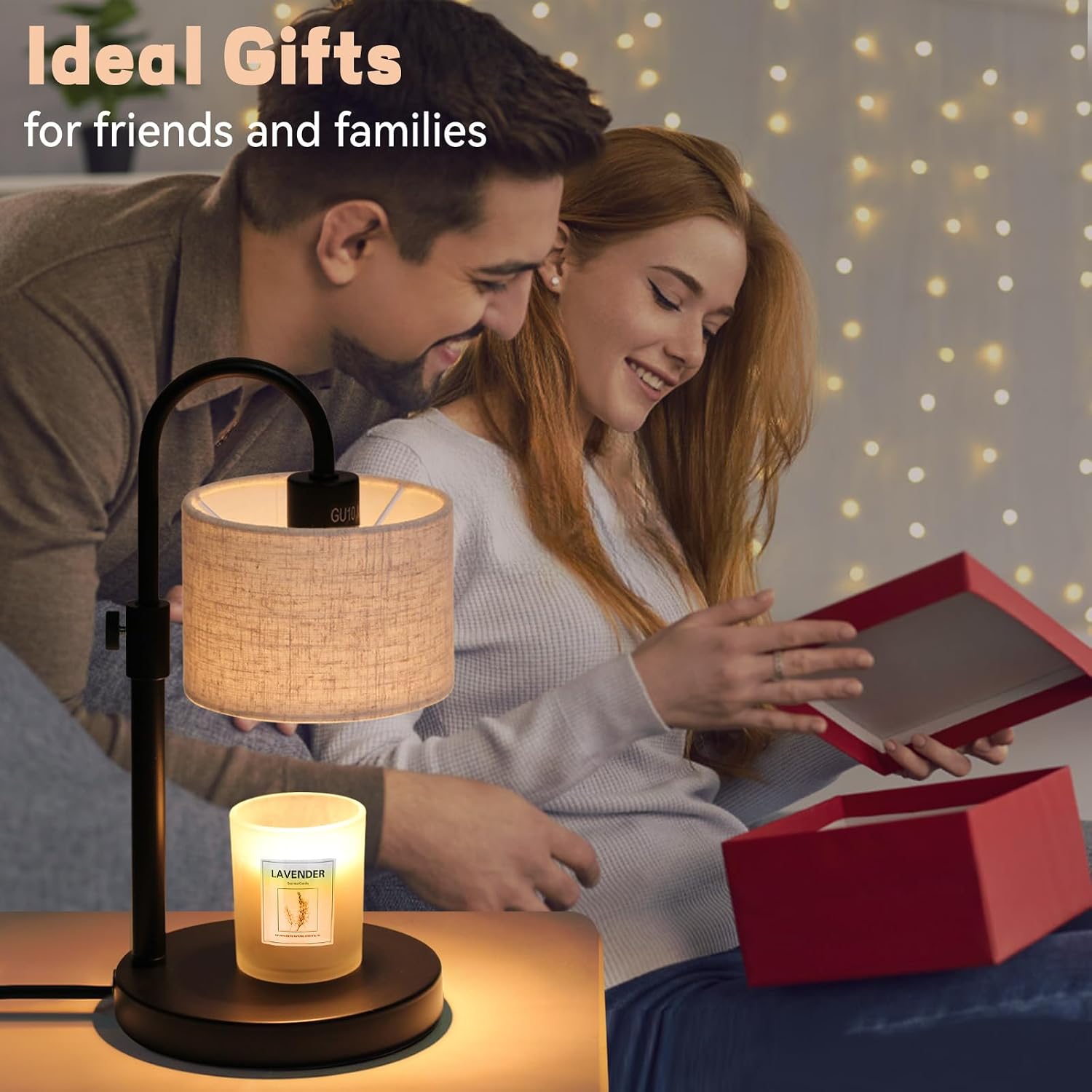 FINCMY Candle Warmer Lamp with Timer, Adjustable Height Candle Wax Warmer Candle Lamp Warmer for Jar Candles, Home Decor House Warming Gifts Compatible with Various Candles (Linen)