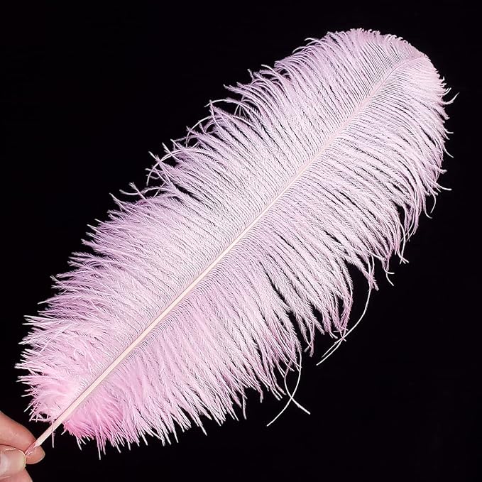 Happy Feather 16-18 inch Pink Ostrich Feathers Craft for Wedding Party Centerpieces Home Decoration DIY Craft Pack of 10