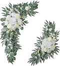 ponatia Wedding Arch Flowers (Pack of 2), Artificial White Wedding Flowers for Wedding Welcome Signs Decorations and Arch Flowers for Wedding Ceremony Reception (White & Ivory)