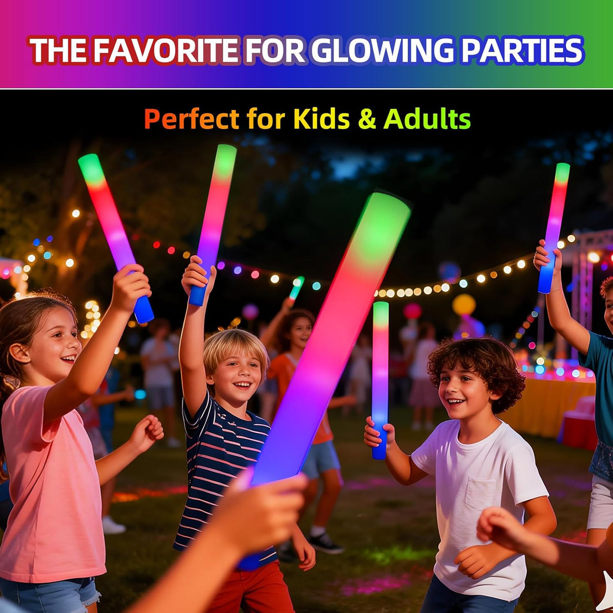 118 Pack Foam Glow Sticks Bulk Party Pack,Party Favors Supplies,3 Flashing Mo...