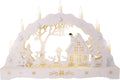 The Christmas Workshop 88200 Wooden Illuminated Candle Bridge | 7 Warm White Candles | Indoor Christmas Decoration | Battery Operated | 43cm x 28cm x 8cm