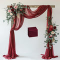 Wedding Arch Draping Fabric 6 Panels 28.7" x 20FT Burgundy Sheer Chiffon Backdrop Drapes for Wedding Ceremony Birthday Party Bridal Shower Outdoor Decoration