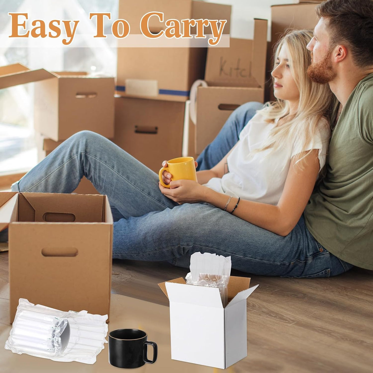 25 Sets 48 Sets Mug Boxes with Bubble Pouches, White