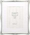 8 x 10'' Premium Alloy Silver Photo Frame with 5x7'' Mat - Luxury Hi End Display Picture Frames 5x7'' with Black Velevt Back