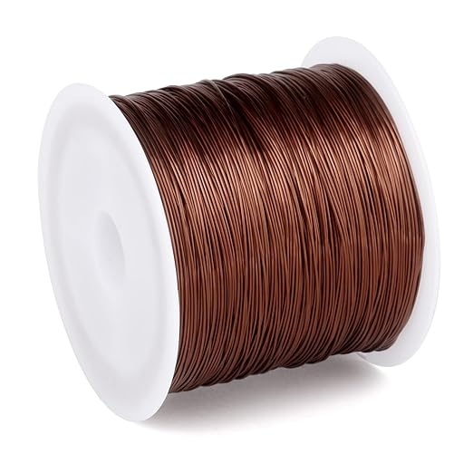 262FT Jewelry Wire 24 Gauge Tarnish-Resistant Copper Beading Wires Roll Bulk for DIY Crafts Jewelry Making, Red Brown