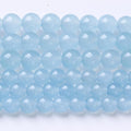 Ice Blue Chalcedony Stone Beads Gemstone Round Crystal Energy Jade Beads Stone Beads for Jewelry Making DIY Bracelet Necklace Jewelry Making 1 Strand 15.5inch 31PCS 12MM