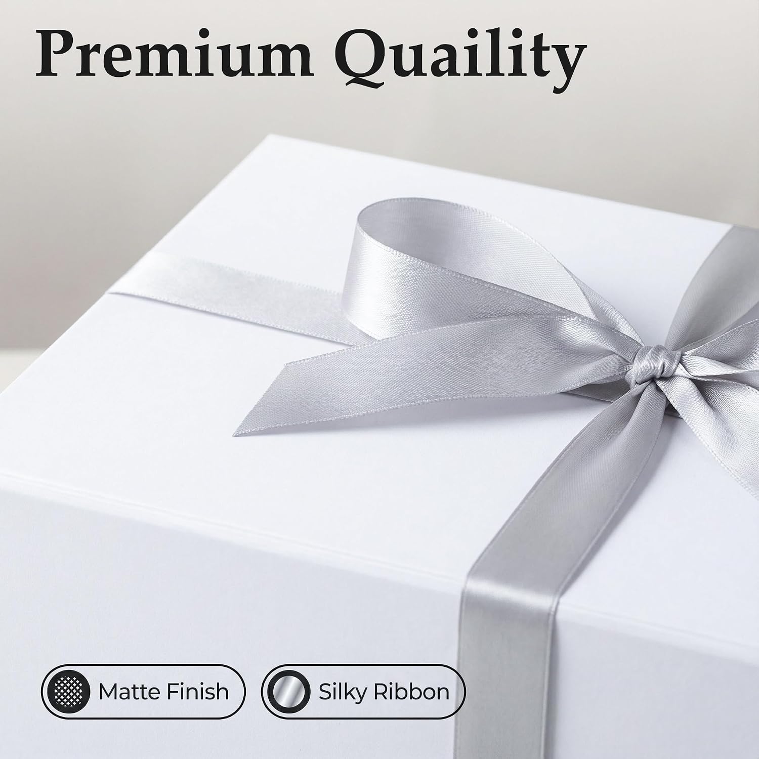 KIAMITH 3 Pack White Magnetic Gift Boxes, 12x8.25x4 Inches Large Luxury Gift Box with Lids, Collapsible Gift Box for Present, Bridesmaid Proposal, Weddings, Birthdays, Groomsmen Boxes, and Graduation