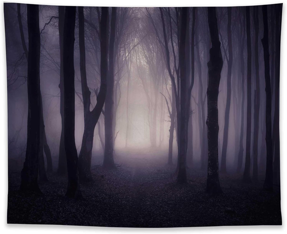 Allenjoy 118" x 95" Halloween Misty Forest Photography Backdrop wit...